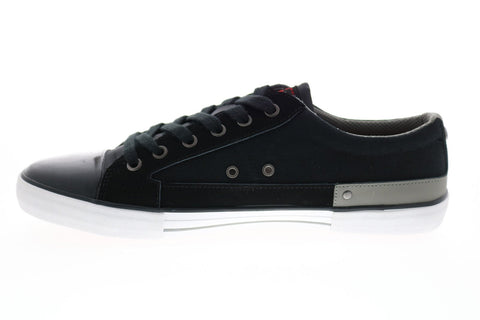 Penguin Que OP100240 Mens Black Canvas Lace Up Lifestyle Sneakers Shoes