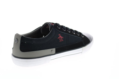 Penguin Que OP100240 Mens Black Canvas Lace Up Lifestyle Sneakers Shoes