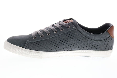 Penguin Dan OP100585M Mens Gray Suede Lace Up Lifestyle Sneakers Shoes