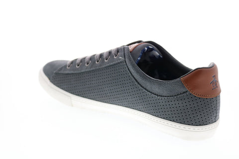 Penguin Dan OP100585M Mens Gray Suede Lace Up Lifestyle Sneakers Shoes