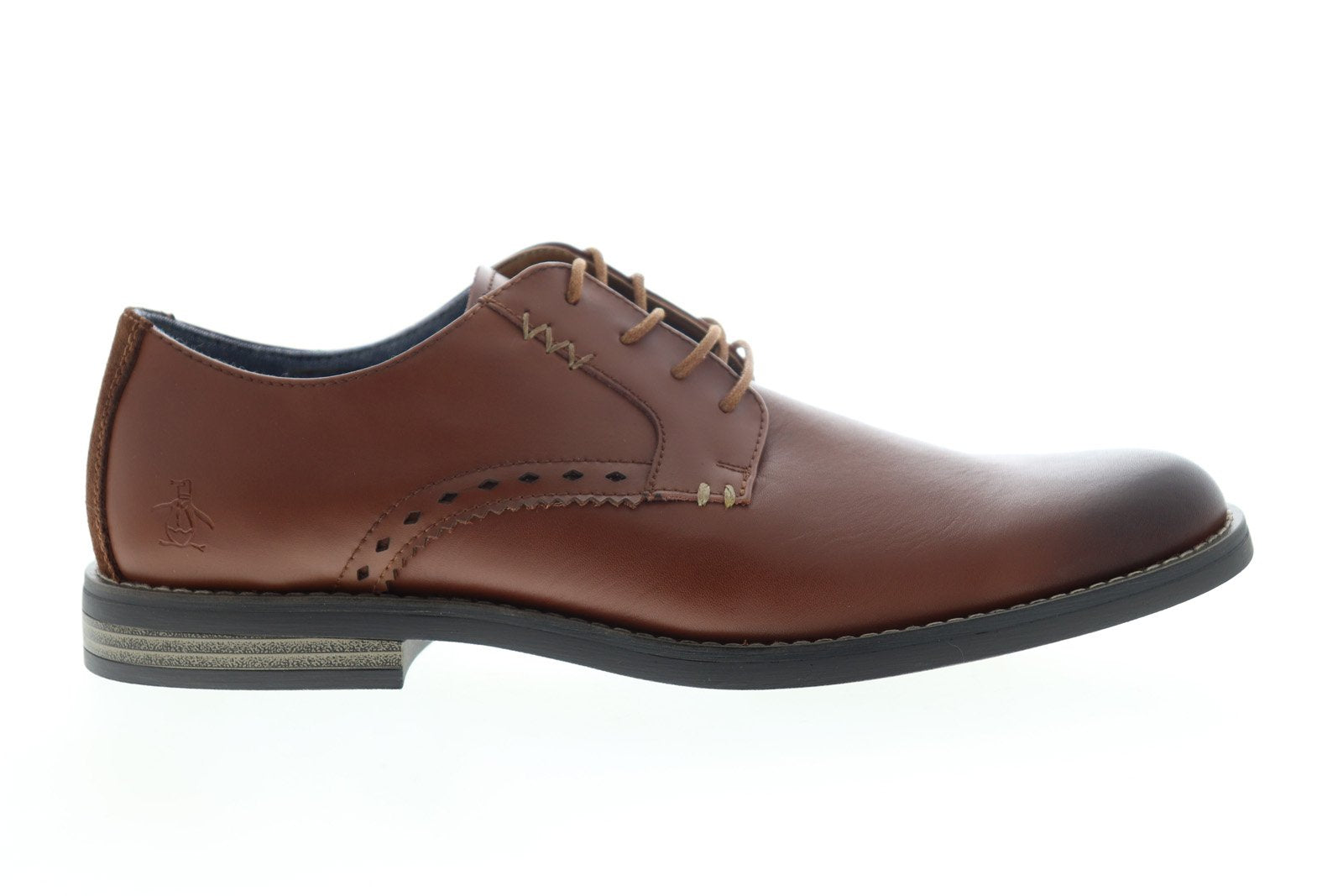 Original Penguin Walter OP100689M Mens Brown Leather Plain Toe Oxfords