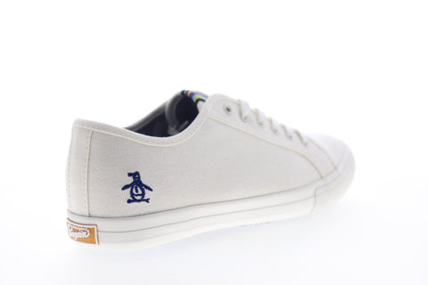 Original Penguin Mick OP100782M Mens White Canvas Low Top Sneakers Shoes