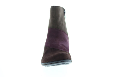 Earth Inc. Orion Suede Womens Brown Suede Zipper Ankle & Booties Boots