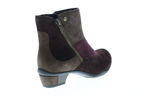 Earth Inc. Orion Suede Womens Brown Suede Zipper Ankle & Booties Boots