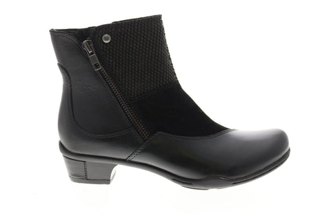 Earth Inc. Orion Leather Womens Black Leather Zipper Ankle & Booties Boots