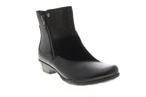Earth Inc. Orion Leather Womens Black Leather Zipper Ankle & Booties Boots