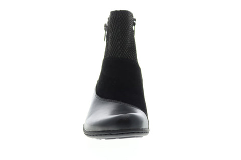 Earth Inc. Orion Leather Womens Black Leather Zipper Ankle & Booties Boots