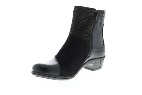 Earth Inc. Orion Leather Womens Black Leather Zipper Ankle & Booties Boots
