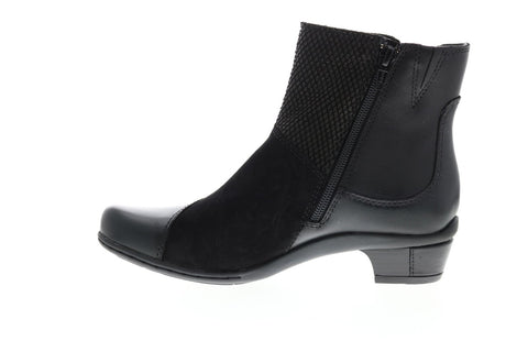 Earth Inc. Orion Leather Womens Black Leather Zipper Ankle & Booties Boots
