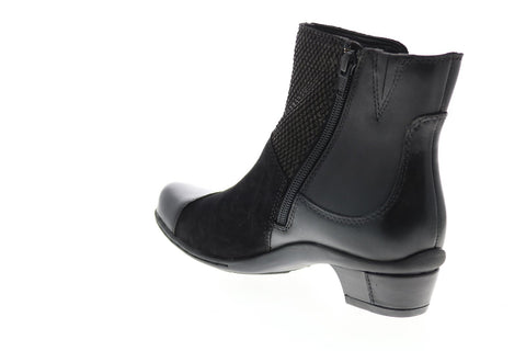 Earth Inc. Orion Leather Womens Black Leather Zipper Ankle & Booties Boots