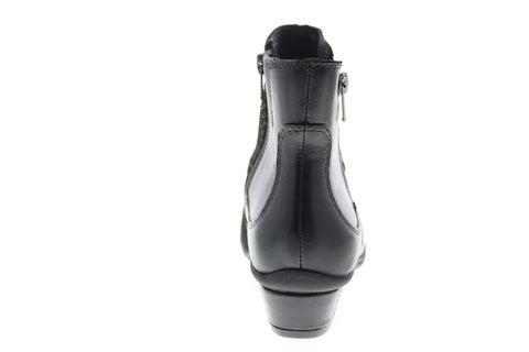 Earth Inc. Orion Leather Womens Black Leather Zipper Ankle & Booties Boots