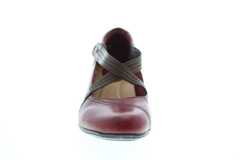 Earth Inc. Passage Leather Womens Red Leather Slip On Mary Jane Flats Shoes