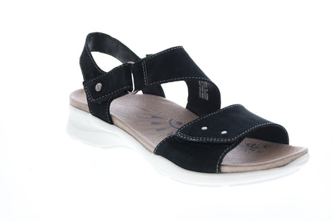 Earth Inc. Peak Soft Buck Womens Black Suede Strap Slingback Sandals Shoes