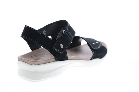 Earth Inc. Peak Soft Buck Womens Black Suede Strap Slingback Sandals Shoes