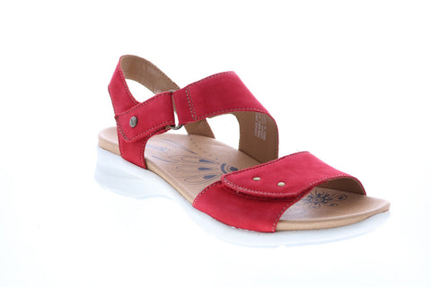 Earth Inc. Peak Soft Buck Womens Red Leather Strap Slingback Sandals Shoes