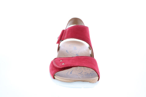 Earth Inc. Peak Soft Buck Womens Red Leather Strap Slingback Sandals Shoes