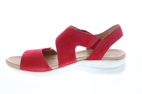 Earth Inc. Peak Soft Buck Womens Red Leather Strap Slingback Sandals Shoes