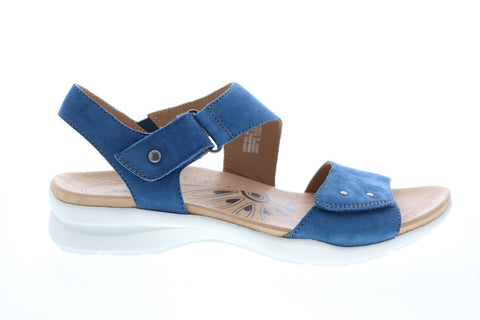 Earth Inc. Peak Soft Buck Womens Blue Suede Strap Slingback Sandals Shoes