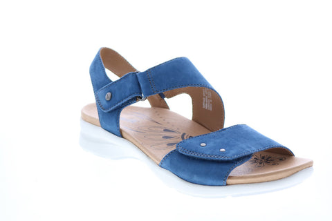 Earth Inc. Peak Soft Buck Womens Blue Suede Strap Slingback Sandals Shoes