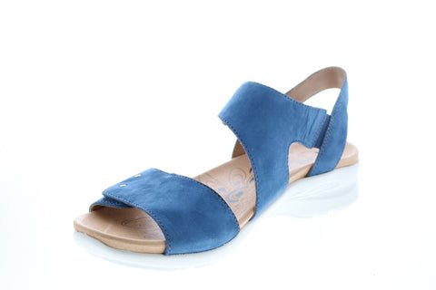 Earth Inc. Peak Soft Buck Womens Blue Suede Strap Slingback Sandals Shoes