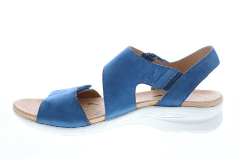 Earth Inc. Peak Soft Buck Womens Blue Suede Strap Slingback Sandals Shoes