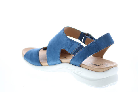 Earth Inc. Peak Soft Buck Womens Blue Suede Strap Slingback Sandals Shoes