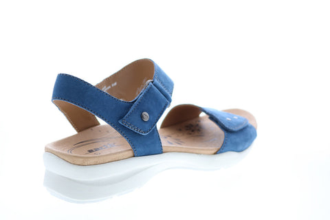 Earth Inc. Peak Soft Buck Womens Blue Suede Strap Slingback Sandals Shoes