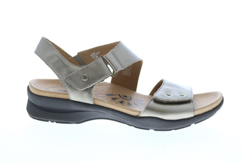 Earth Inc. Peak Metallic Womens Gold Leather Strap Slingback Sandals Shoes