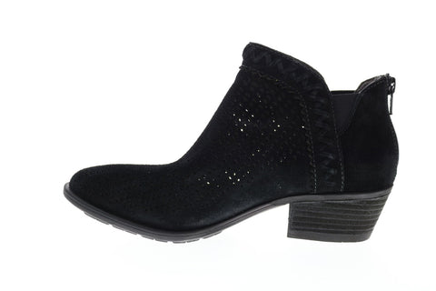 Earth Inc. Peak Perry Suede Womens Black Suede Zipper Ankle & Booties Boots