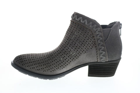 Earth Inc. Peak Perry Suede Womens Gray Suede Zipper Ankle & Booties Boots