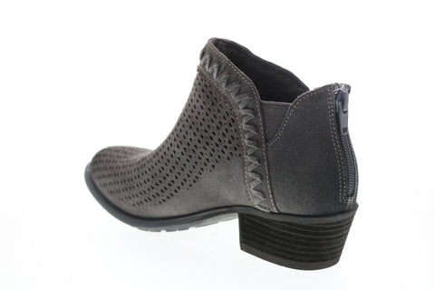 Earth Inc. Peak Perry Suede Womens Gray Suede Zipper Ankle & Booties Boots