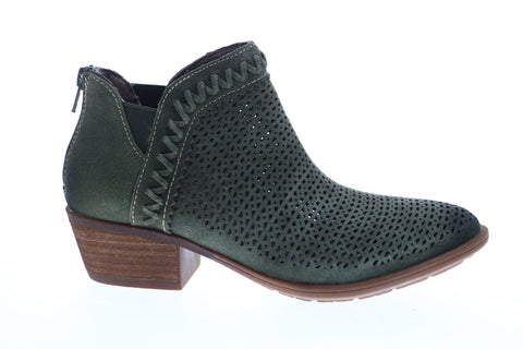 Earth Inc. Peak Perry Suede Womens Green Suede Zipper Ankle & Booties Boots