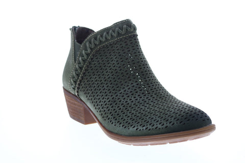 Earth Inc. Peak Perry Suede Womens Green Suede Zipper Ankle & Booties Boots