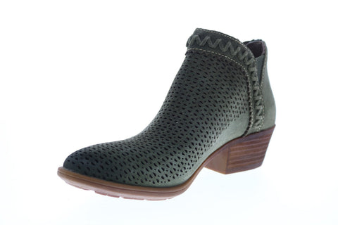 Earth Inc. Peak Perry Suede Womens Green Suede Zipper Ankle & Booties Boots