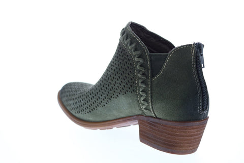 Earth Inc. Peak Perry Suede Womens Green Suede Zipper Ankle & Booties Boots