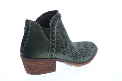 Earth Inc. Peak Perry Suede Womens Green Suede Zipper Ankle & Booties Boots