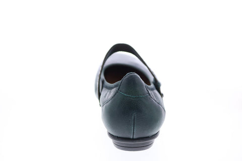 Earth Inc. Pilot Tumbled Leather Womens Blue Strap Mary Jane Flats Shoes