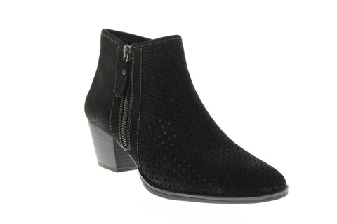 Earth Inc. Pineberry Soft Buck Womens Black Nubuck Ankle & Booties Boots