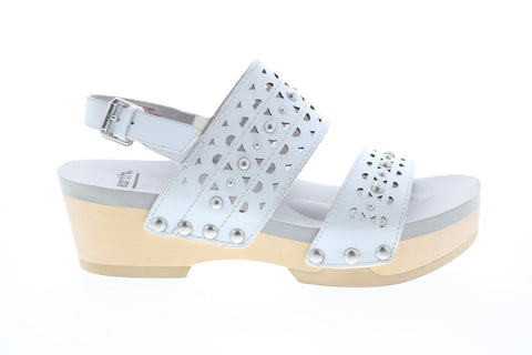 Earth Inc. Pine Toba Soft Calf Womens White Leather Slingback Sandals Shoes