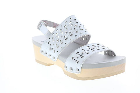 Earth Inc. Pine Toba Soft Calf Womens White Leather Slingback Sandals Shoes