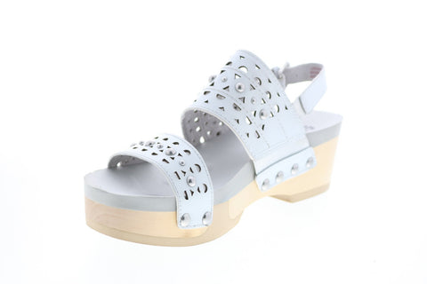 Earth Inc. Pine Toba Soft Calf Womens White Leather Slingback Sandals Shoes