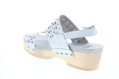 Earth Inc. Pine Toba Soft Calf Womens White Leather Slingback Sandals Shoes