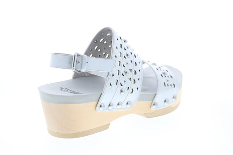 Earth Inc. Pine Toba Soft Calf Womens White Leather Slingback Sandals Shoes