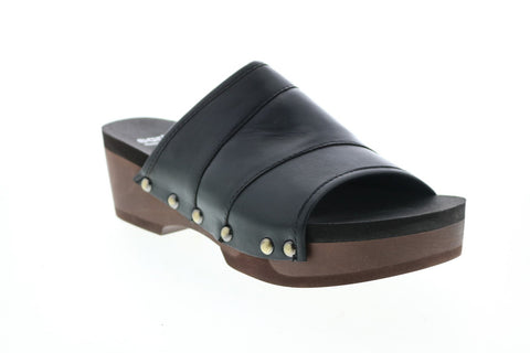 Earth Inc. Pine Tiga Soft Calf Womens Black Leather Strap Sandals Shoes