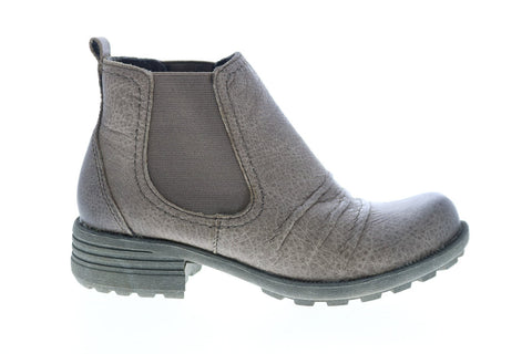 Earth Origins Piper Womens Gray Wide Leather Slip On Chelsea Boots