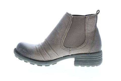 Earth Origins Piper Womens Gray Wide Leather Slip On Chelsea Boots