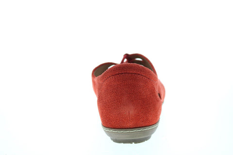 Earth Inc. Plover Womens Red Suede Lace Up Strap Sandals Shoes