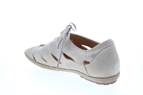 Earth Inc. Plover Womens Beige Nubuck Lace Up Strap Sandals Shoes