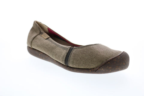 Keen Sienna Skimmer SMP 1014298 Womens Brown Canvas Slip On Ballet Flats Shoes