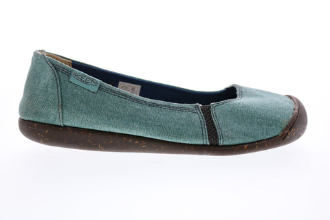 Keen Sienna Skimmer SMP 1014299 Womens Green Canvas Slip On Ballet Flats Shoes